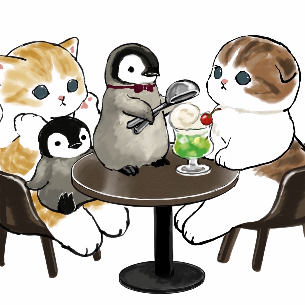 「ペンギンカフェ 」|ぢゅの🐈のイラスト