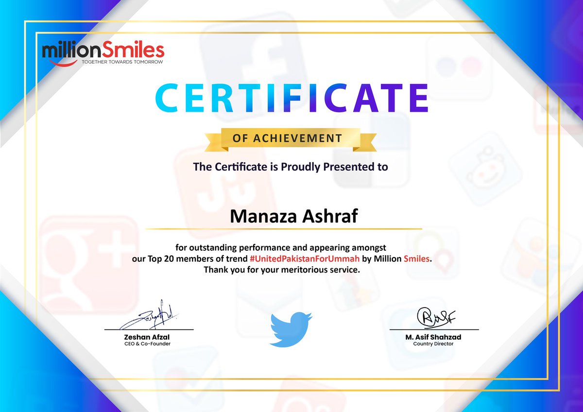 StevenDHCMC's tweet photo. Alhaamduliiah 💕
Another achievement
@MillionSmilesPK https://t.co/zTYKSvpHWN