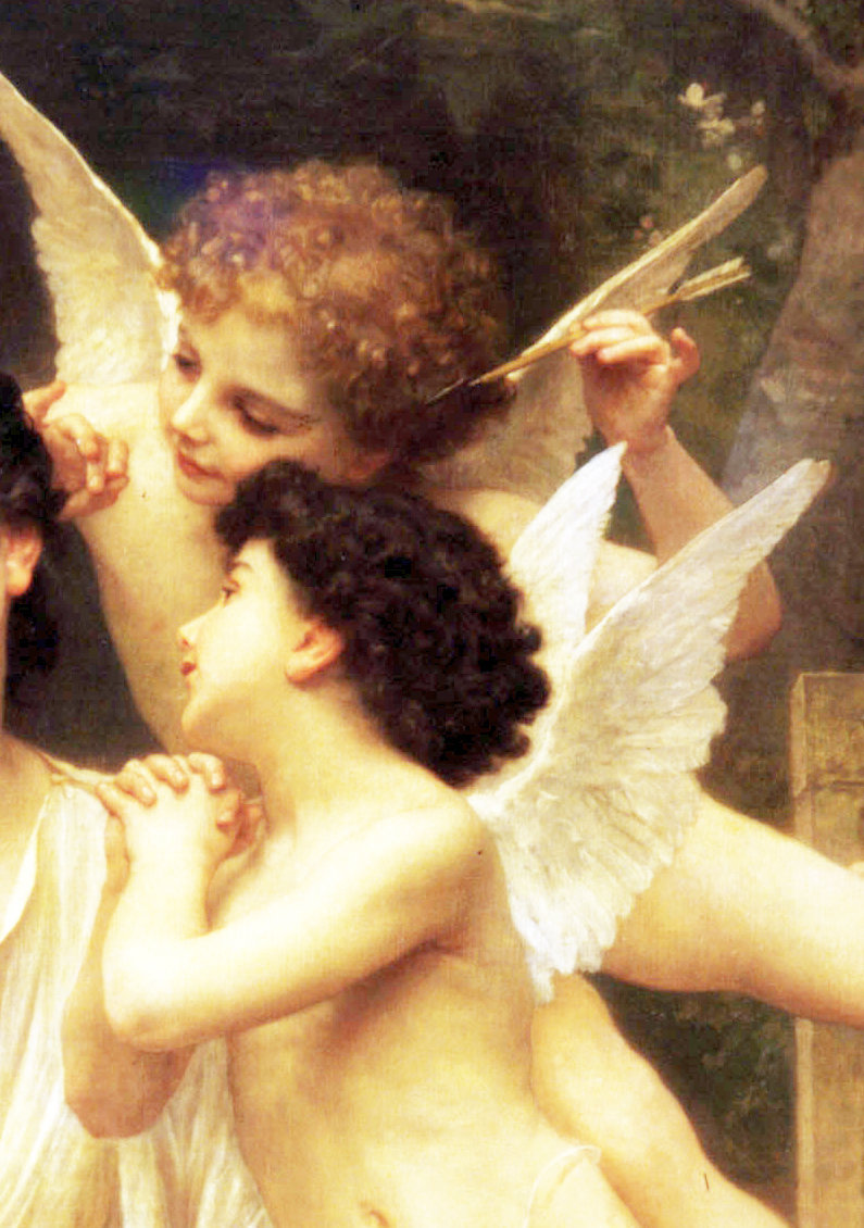 Поцелованные ангелом. Вильям бугро поцелуй ангела. William Adolphe Bouguereau ангелы.