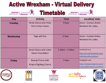 ActonParkCP1's tweet photo. Active Wrexham are offering children free virtual street dance and yoga classes this week.  For more information and for the Zoom codes, please contact Active Wrexham directly. https://t.co/JH4eQRlISA