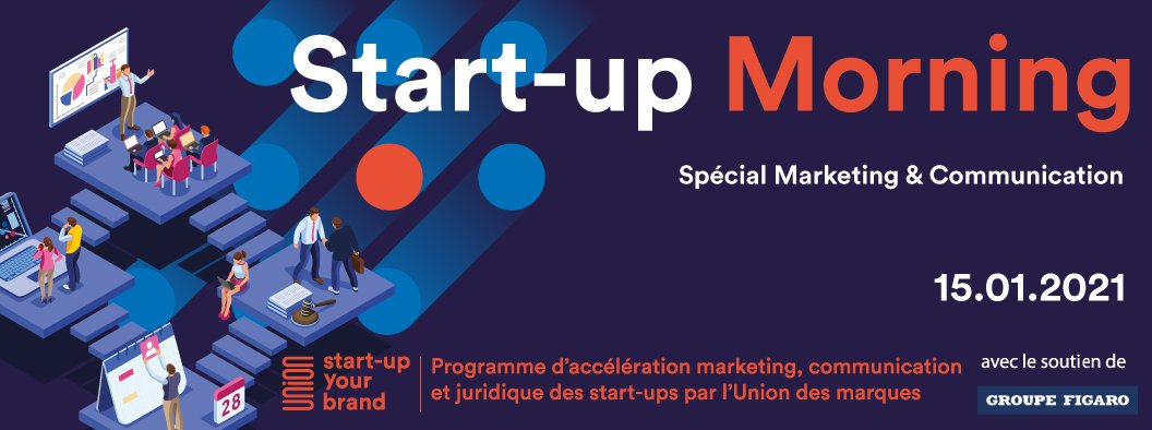 #Startup Morning 🦄🥐 Friday 15/01/2021 

<a href="/Kolsquare/">Kolsquare</a> is proud to have been selected among innovative startups to participate in this 100% #digital event organized by <a href="/Uniondesmarques/">Union des marques</a> with the support of <a href="/GroupeFigaro/">Groupe Figaro</a>. 
 
You can now register here: bit.ly/2XrDgx8