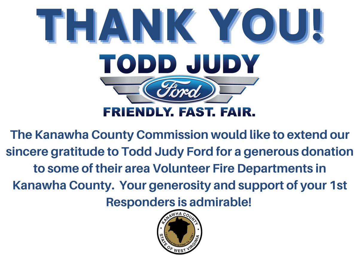kanawhaus's tweet photo. Thank you to @ToddJudyFord for supporting your community’s 1st Responders and helping to keep them safe! https://t.co/0PQjmgEOfN