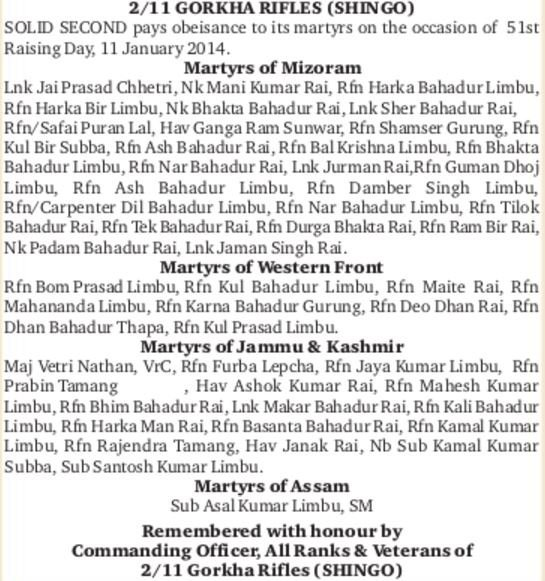  #ObituaryOfTheDayMartyrs of 2/11 GR (Shingo).Remembered on the joyous occasion of the Paltan's Raising Day