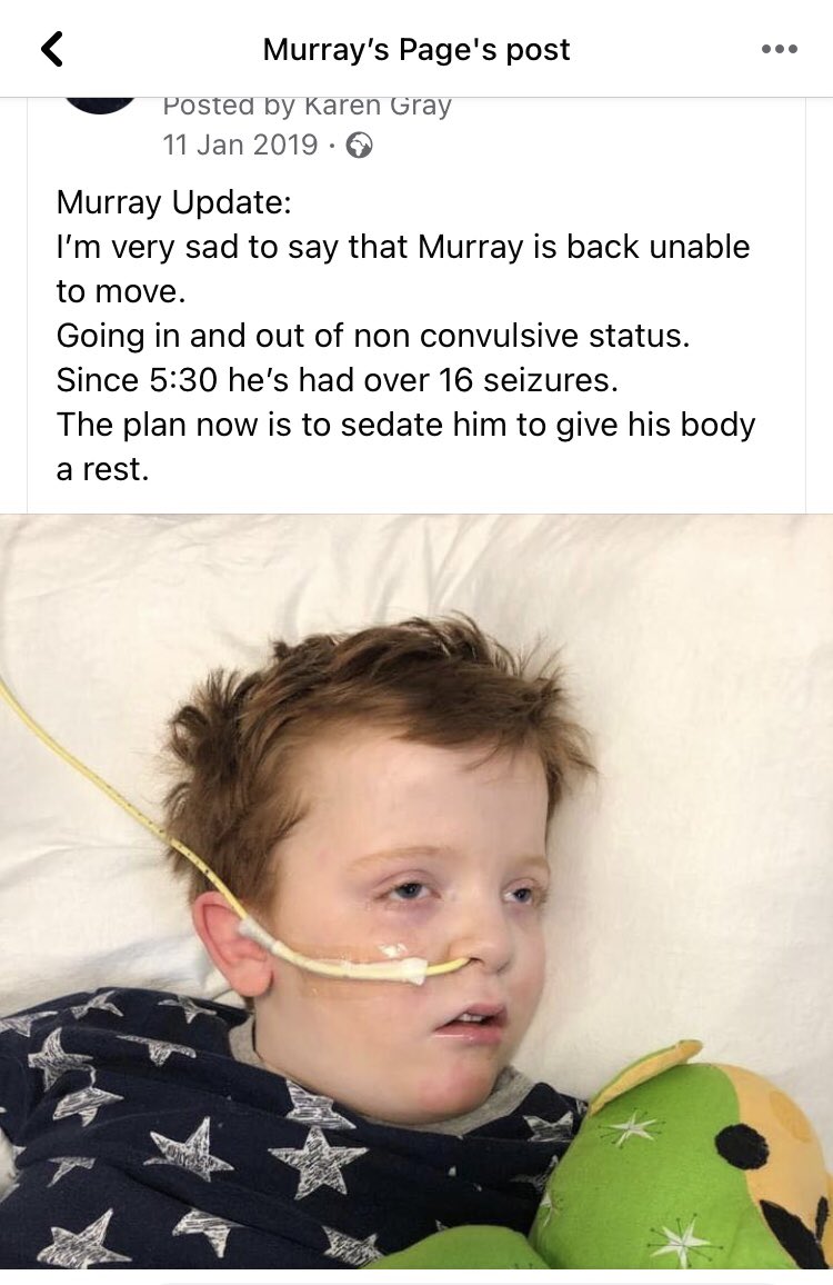 karenmurraygray's tweet photo. 1/2:Really upsetting memories of 2 years ago. Murray is so well now - like a completely different child compared to 2 years ago.
If it wasn’t for me “breaking the law” to get him the Dutch cannabis oils I dread to think what would have happened to Murray. https://t.co/ErR0S0jkzx