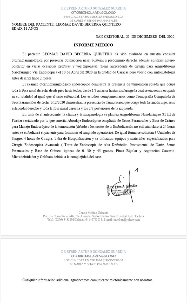 MarielenaQ7's tweet photo. @almostaguasanta Mi hermanito sigue necesitando con urgencia una cirugía de tumor, denominado angiofibroma juvenil estadio III. 

Dona 
Rt por favor 
Acá su campaña 👇
https://t.co/HDpxgtdx5J https://t.co/Dis6cSh1al https://t.co/L7LryYuA78