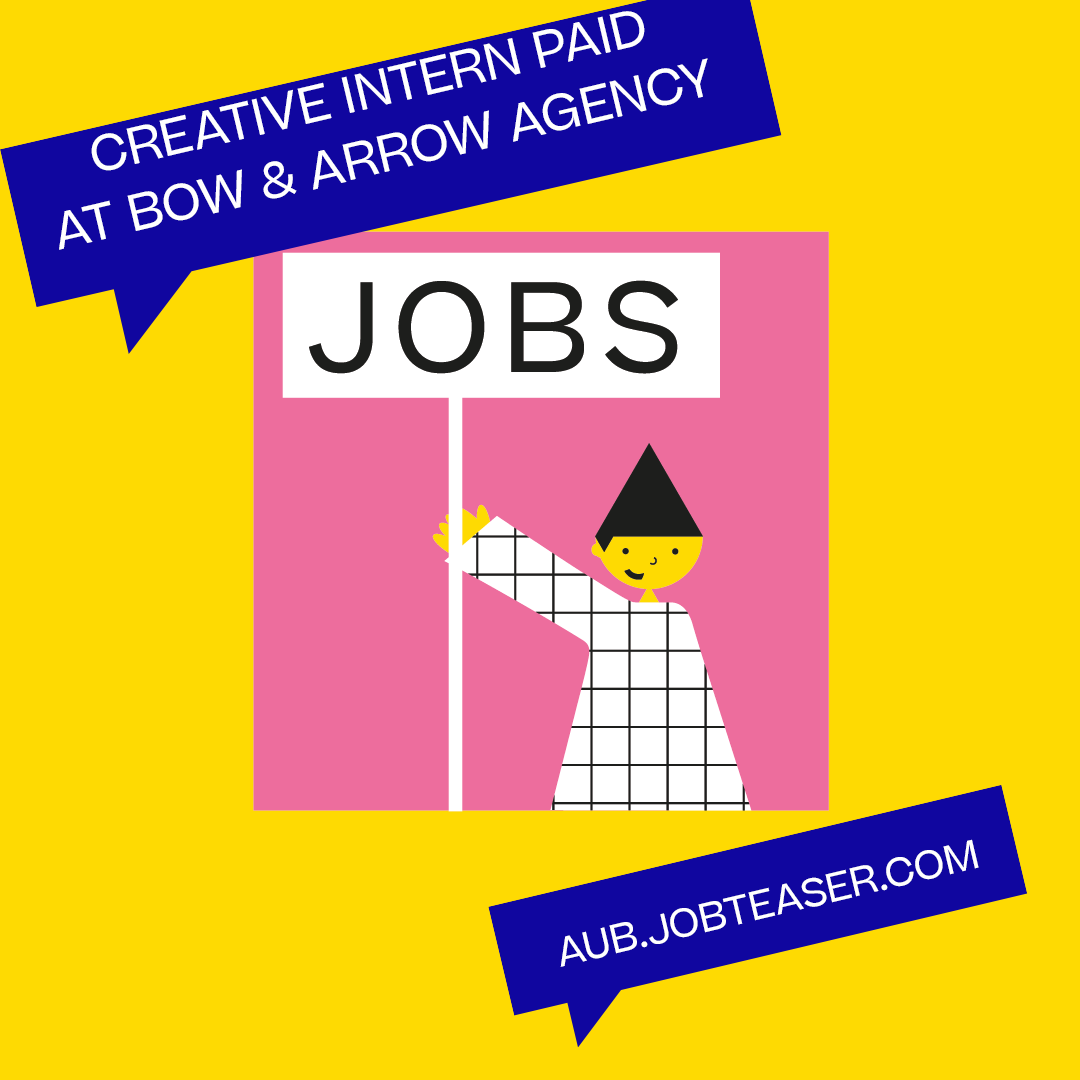 Creative Intern needed at Bow &amp; Arrow.  Paid position, London agency.  If you are AUB Grad and can't access the site, please contact careers@aub.ac.uk and we'll get you set up. aub.jobteaser.com/en/job-offers/…