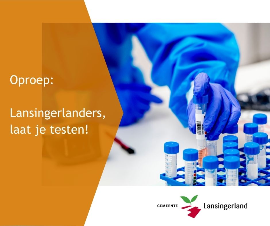 Deze week gaan we een nieuwe fase in van het uitbraakonderzoek in Lansingerland. We roepen alle inwoners op, vanaf 2 jaar, zich te laten testen op het coronavirus. Woensdag 13 jan. ontvang je een brief van de GGD. Meer info vind je ook op onze website: bit.ly/3oyQUdP