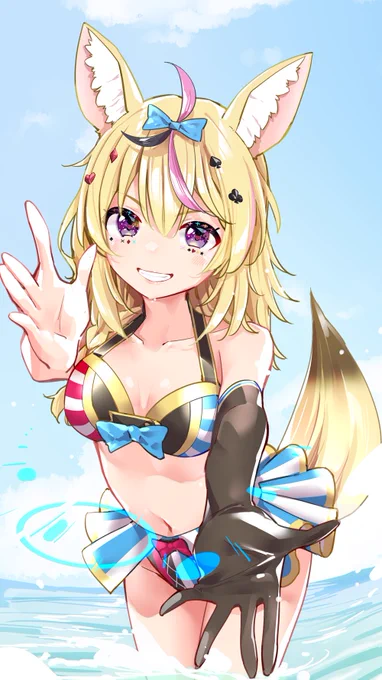 #絵まる
冬だけど、水着ポルカ! 