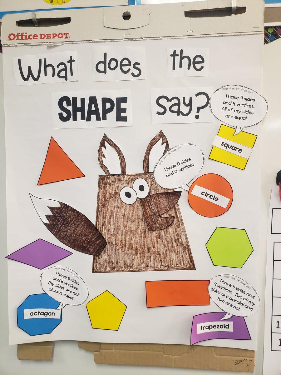 MrsSchmidt_CE's tweet photo. What does the SHAPE say??? Working hard learning about 2D shapes &amp; a little Fun Friday making a shapes into foxes. Also, painting rocks to make into rock buddies to go along with our science lesson for the week! @MsErin_MBE #mbebears2020 #mbeisfamily #LightTheWay #HumbleISD_MBE https://t.co/vbI8zEAI6A