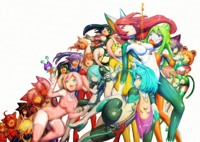 たくさんのぴっちりの人を描いてみました。 