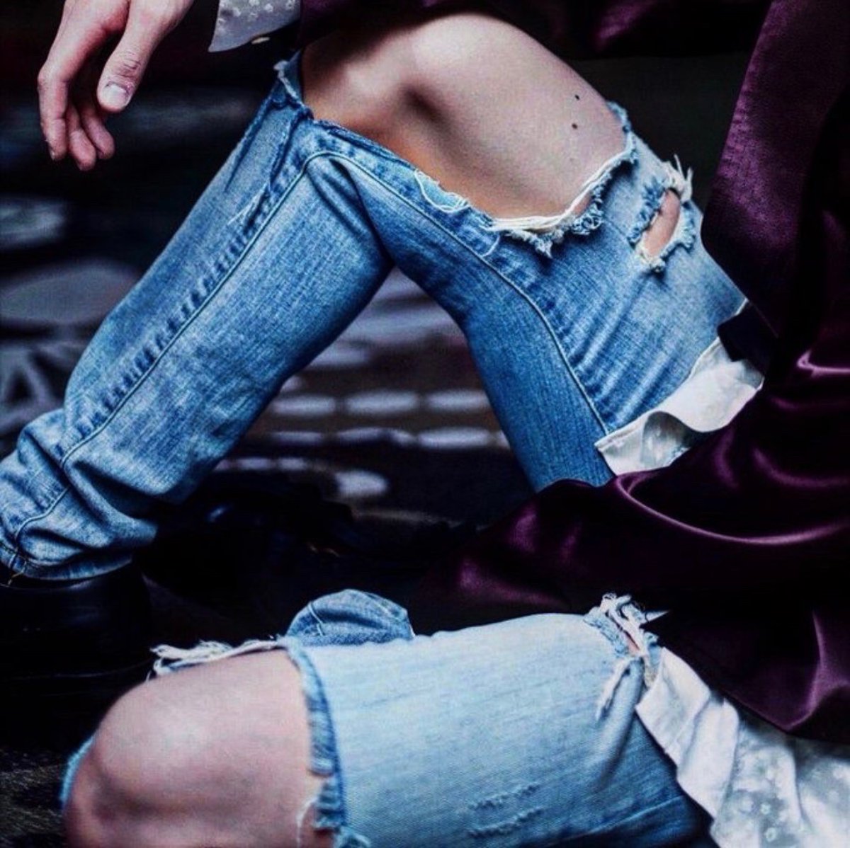 how does ripped jeans look good on him all the time???