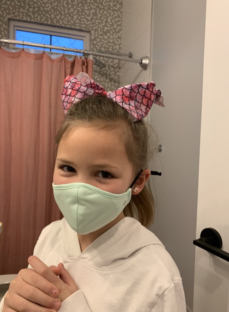 So proud to be her mom 🥺 back to hybrid learning today!