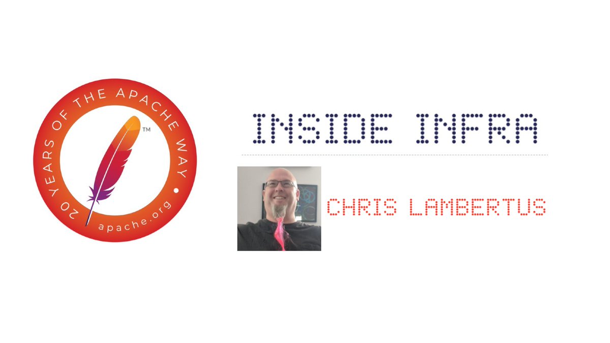 TheASF's tweet photo. Inside Infra --Chris Lambertus, Part I https://t.co/jJPVOUSyly #Apache #OpenSource #innovation #community #infrastructure #leadership https://t.co/SoUNLv8qaf