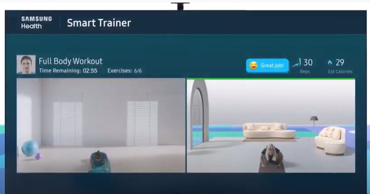 SamsungNewsUS's tweet image. Exercise is an equally important role to wellness. Samsung is bringing the #SamsungHealth #SmartTrainer to all 2021 #SamsungTVs #Samsung #CES2021 #BetterNormal