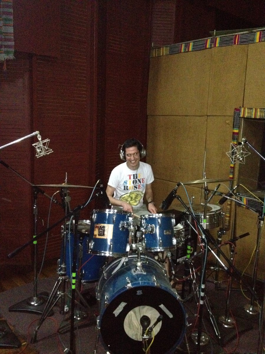 adamczuk's tweet image. @shaunwkeaveny lovely to hear you gorgeous man - and here’s a picture of me in Tuff Gong studios on Ziggy Marley band drum kit / we will get these good times back x #kobc @BBC6Music