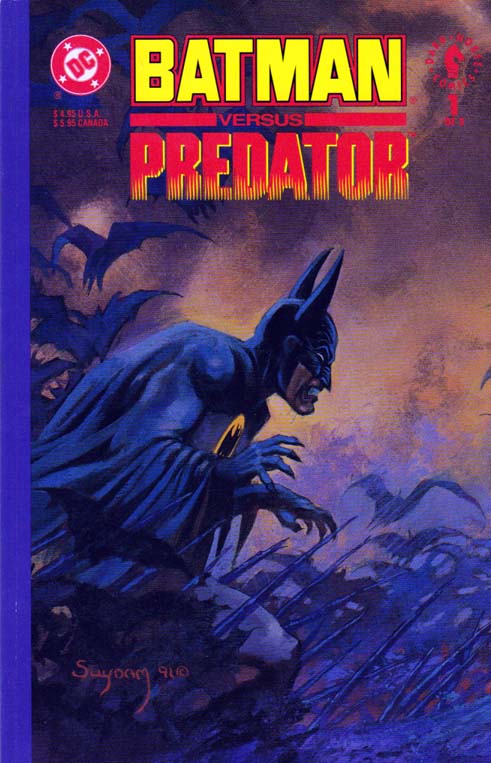 MakeMyComicRare's tweet photo. #BatmanversusPredator is a comic book crossover featuring a duel between #Batman and the creature from the #Predator film. It was written by #DaveGibbons , with art by #AndyKubert and published by #DCComics and #DarkHorseComics in 1991. https://t.co/Bgt2DUEt1v https://t.co/Cyv4YPf4HU