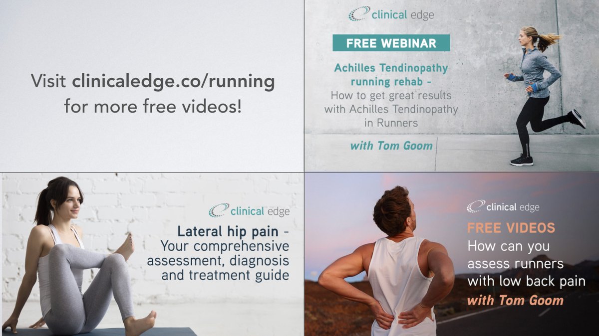 tomgoom's tweet image. We’ve put together a great running resource page for you with free videos on achilles tendinopathy, lower back pain and lateral hip pain. Access it here - clinicaledge.co/running