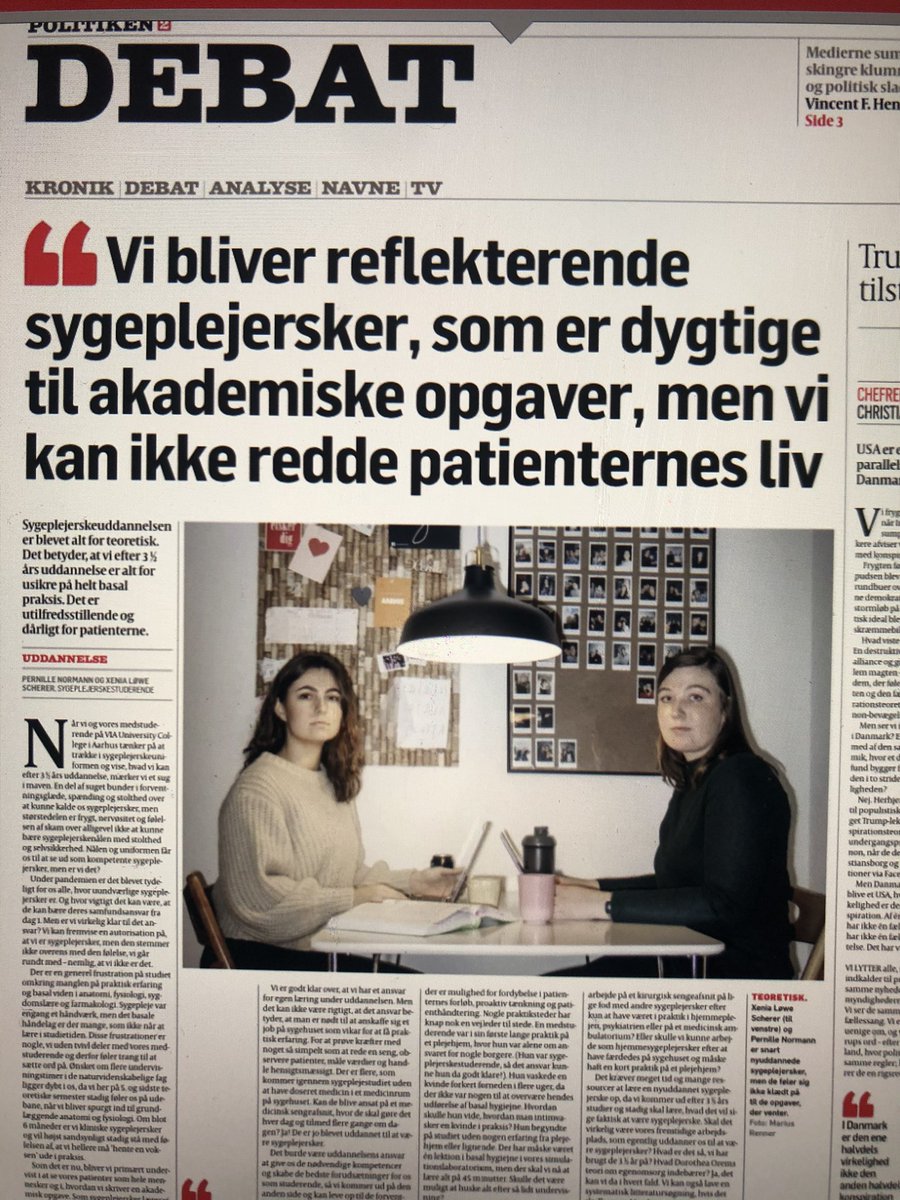 jonnafrolich's tweet photo. Dejligt at have modige og debatlystne studerende i VIA. Sygeplejerskeuddannelsen kan sagtens bruge kreative ideer. #uddpol #dsr #fremtidenssygeplejersker https://t.co/CN8LbfWiMz