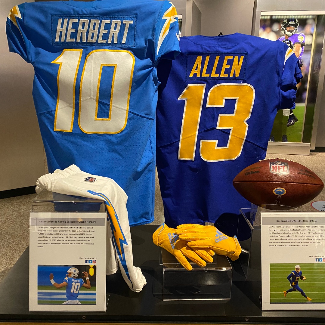 Pro Football Hall of Fame on X: .@Chargers QB Justin Herbert broke almost  every conceivable @NFL rookie passing record during the 2020 season. On  display in Canton is his game-worn jersey from