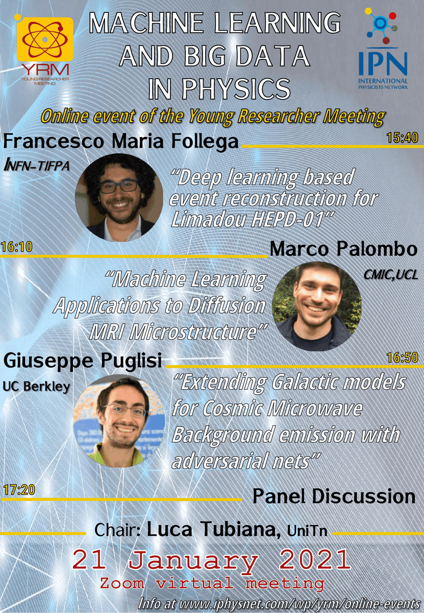 ContactIpn's tweet photo. Even if we had to postpone the meeting to a future date, we didn't lose heart: we organized an online YRM event on the 21st of January! 
Be ready for a afternoon of "Machine learning and big data in Physics". 
Save the date and check it out on: https://t.co/w71LftJcmx. https://t.co/TUVVBVes2q