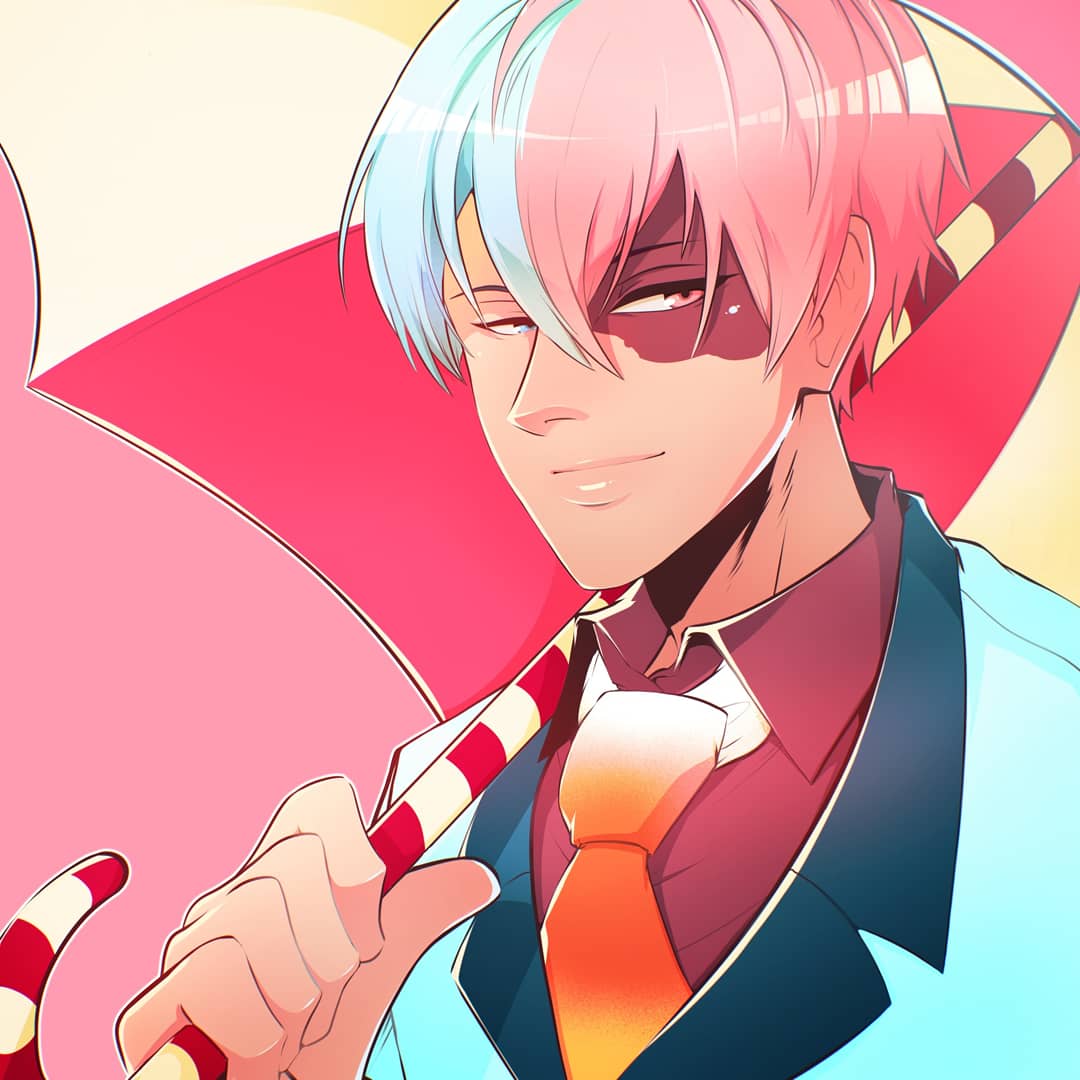 ☆ Candy Shoto 
I have a sweet tooth today in my art xD
I was inspired after seeing some IG posts of him with edits of pastel coloured hair :)