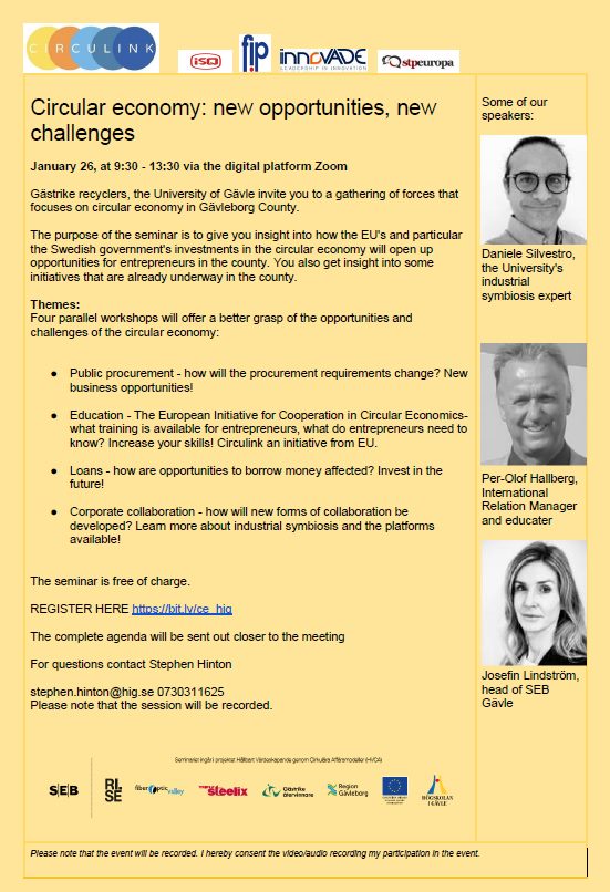 CdwasteM's tweet photo. TUESDAY, JANUARY 26, 2021 AT 11:30 AM UTC+02 – 3:30 PM UTC+02
Circular economy: new opportunities, new challenges
Online Event - The seminar is free of charge.
REGISTER HERE https://t.co/CZqC0CaqaV https://t.co/rRaYb8bFzM