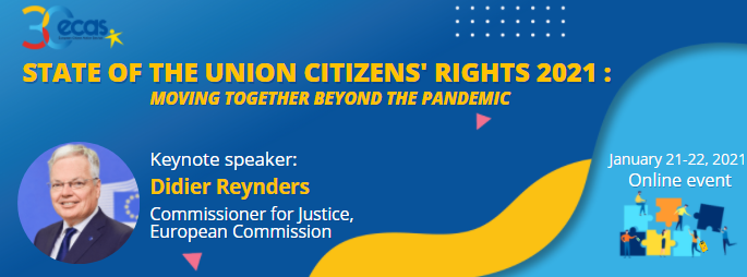 ecas_europe's tweet photo. 🗣️We are excited to welcome Commissioner for Justice @dreynders to the #SOTEUCR conference as a keynote speaker!

The @EU_Commission is committed to safeguarding &amp; promoting EU #CitizenshipRights. Lets discuss together how this can best be done.

Details➡️https://t.co/BYPD9HCBHO https://t.co/g3XKmwb4zJ