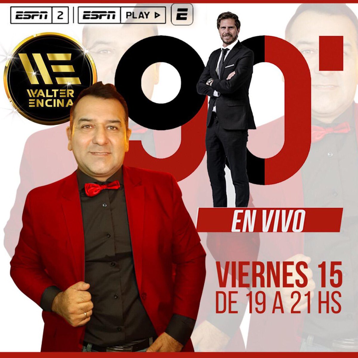 WalterEncinaa's tweet photo. Este viernes, vamos a estar en vivo con mi Banda @PolloVignolo @elogro23 🎤🎶🎶🎶⚽️ https://t.co/59y5uIqoH6