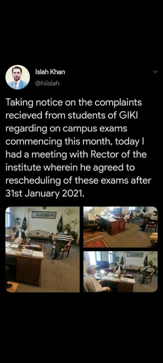 Samavia96459226's tweet photo. @iasadullah_pas Air university students are also facing the same problem as GIKI did, they are taking physical exams from 15 jan ,please sir take notice of this .
@Shafqat_Mahmood @dcislamabad @hamzashafqaat 
#SaveLives_StopTakingPhysicalExams_Air_uni https://t.co/ACxyg4sbbc