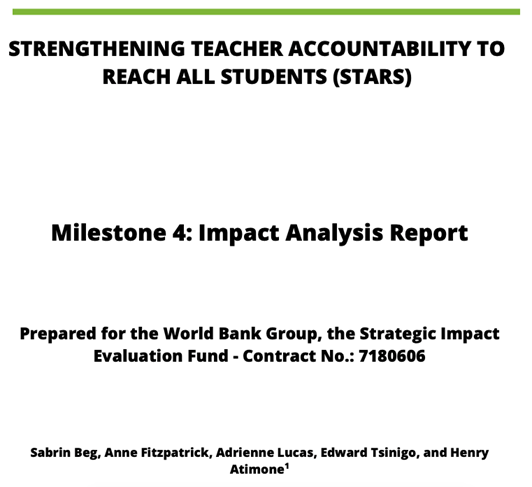 In another study in Ghana, training teachers to do targeted instruction (including by dividing students by learning level rather than grade level) also increased student scores on a combined Math and English test.  http://documents1.worldbank.org/curated/en/184851585721598666/pdf/Strengthening-Teacher-Accountability-to-Reach-All-Students-STARS-Milestone-4-Impact-Analysis-Report.pdf by  @SabrinBeg et al. 2020