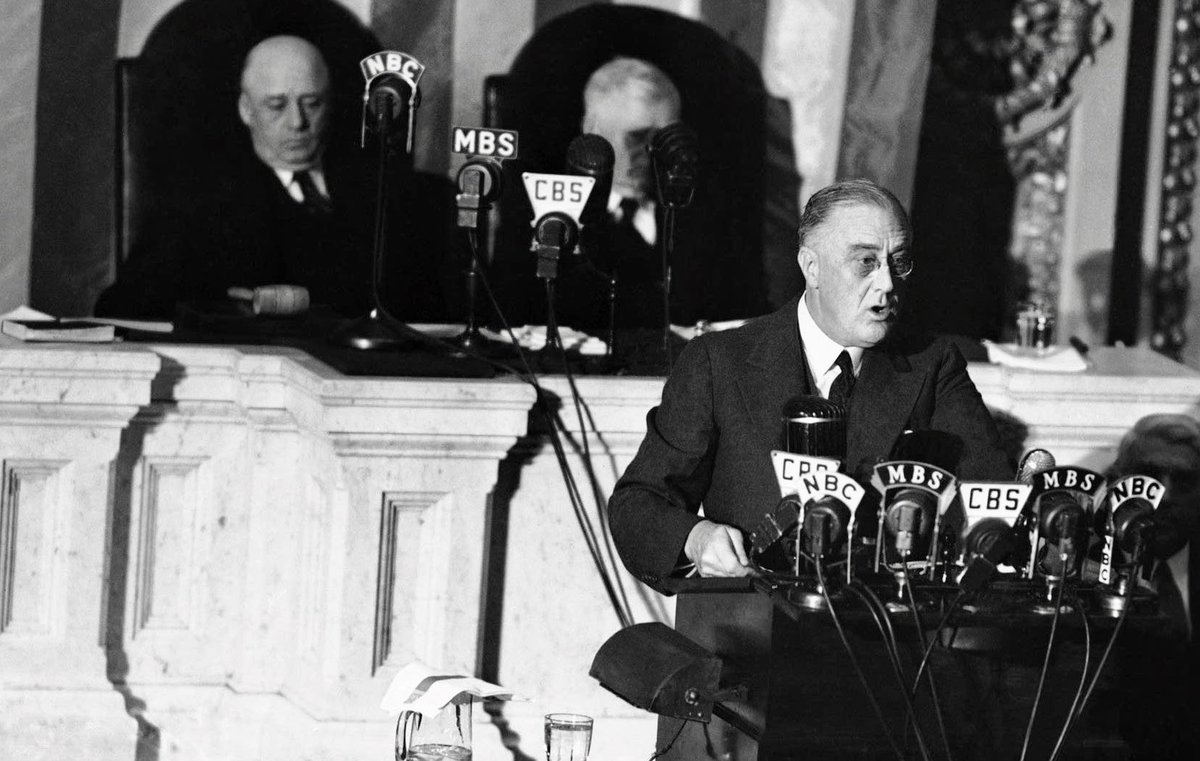 BeschlossDC's tweet photo. Attack on U.S. Congress and Capitol and attempted insurrection of January 6, 2021, unfolded exactly eighty years to the day after FDR spoke to Congress in House Chamber, on eve of World War II, in State of the Union, about need for democracy and “Four Freedoms”: https://t.co/aChoRbXmZQ