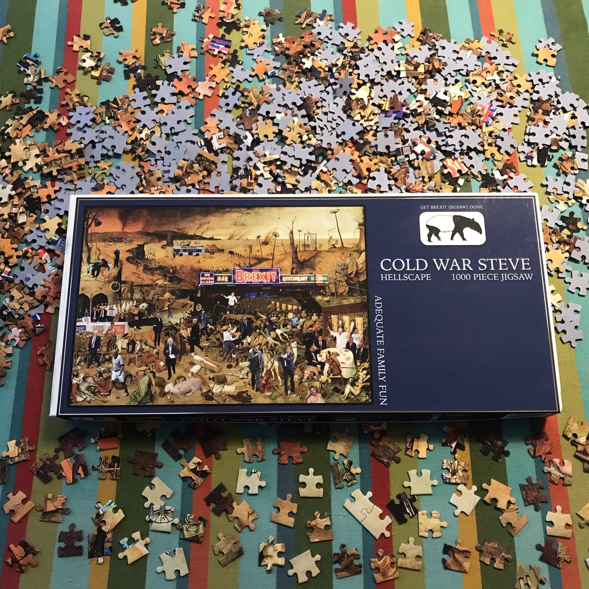 _Lucibee's tweet photo. Oh joy! My @Coldwar_Steve Brexit Hellscape jigsaw has arrived. #puzzletastic https://t.co/2eX8VWtnss