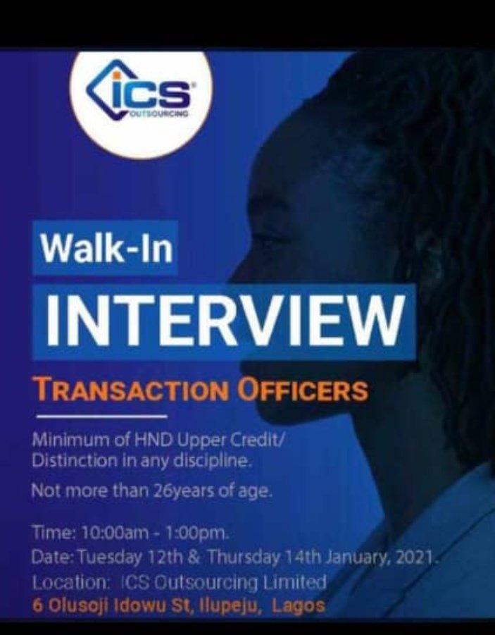 ogbeniroy's tweet photo. Are you 26years or below and you  are in need of job there is a vacant position as transaction officer. Check the image below for details #jobopenings #jobopportunity https://t.co/yX0WTmmIPG