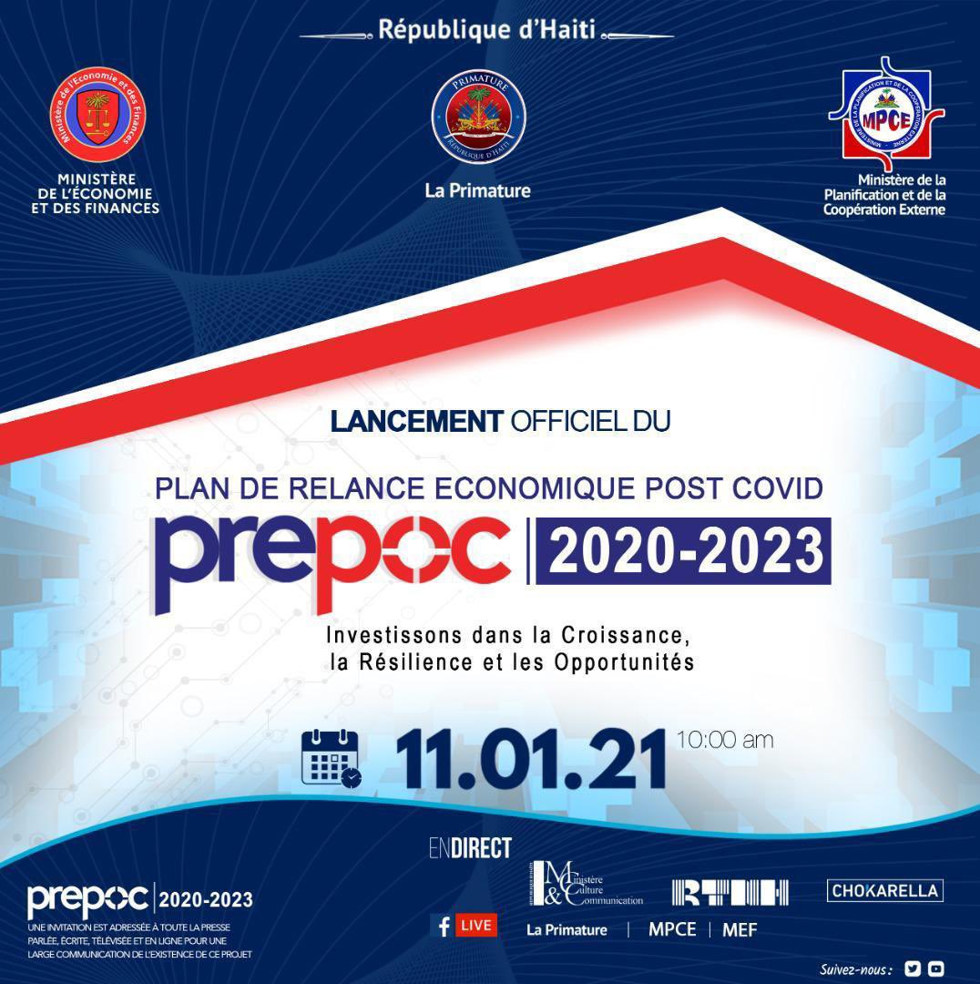 BRHHaiti's tweet photo. Le #PREPOC, préparé par @MEFHaiti et @MPCEHa avec l’implication d’autres institutions publiques, de la société civile,des experts nationaux et internationaux, propose une réponse articulée aux problèmes structurels en vue de contribuer au redressement de l’économie haïtienne. https://t.co/hBuxaQcLhy