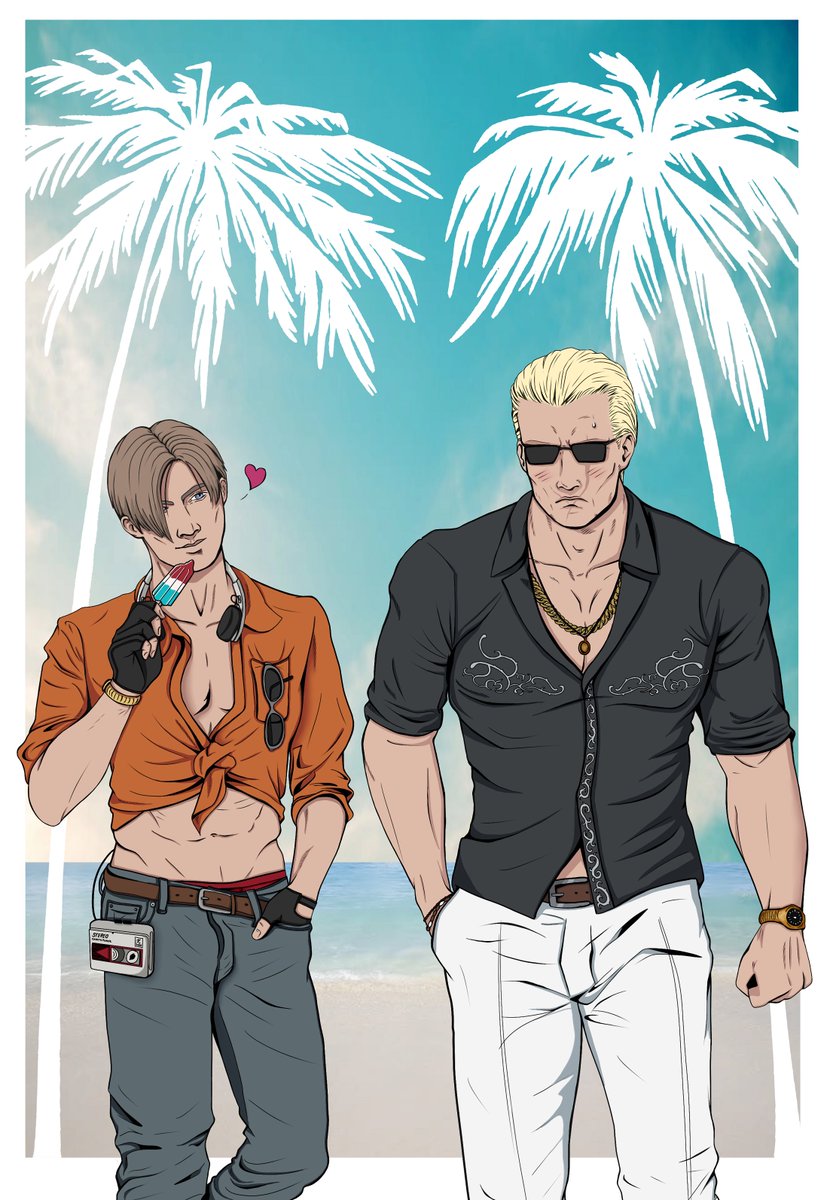 TulipTattsyrup's tweet photo. I still really want the Miami Vice knockoff AU with Krauser and Leon... https://t.co/prFg637zNx