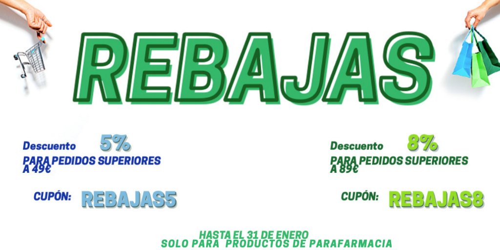 FarmaSoler's tweet photo. Las #Rebajas han llegado y están en nuestra web hasta el 31 de Enero. #FarmaSoler aún más cerca de ti. 

https://t.co/OqhP9co89L https://t.co/Yx0F2Ujvmk