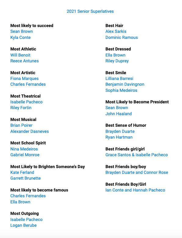 Fairhaven_YB's tweet image. Congratulations to our @2021FHSdevils senior superlative winners!!