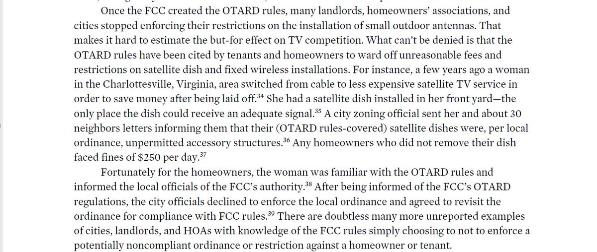 Hard to know how much the OTARD rules helped expand satellite TV penetration but it helped. The FCC rules coincided with the installation of 20 million small dishes on private property & prevented unreasonable fees and restrictions. My comments to the FCC:  https://ecfsapi.fcc.gov/file/10617017651628/Skorup%20-%20PIC%20-%20FCC%20OTARD%20Comment%20-%20v1.pdf