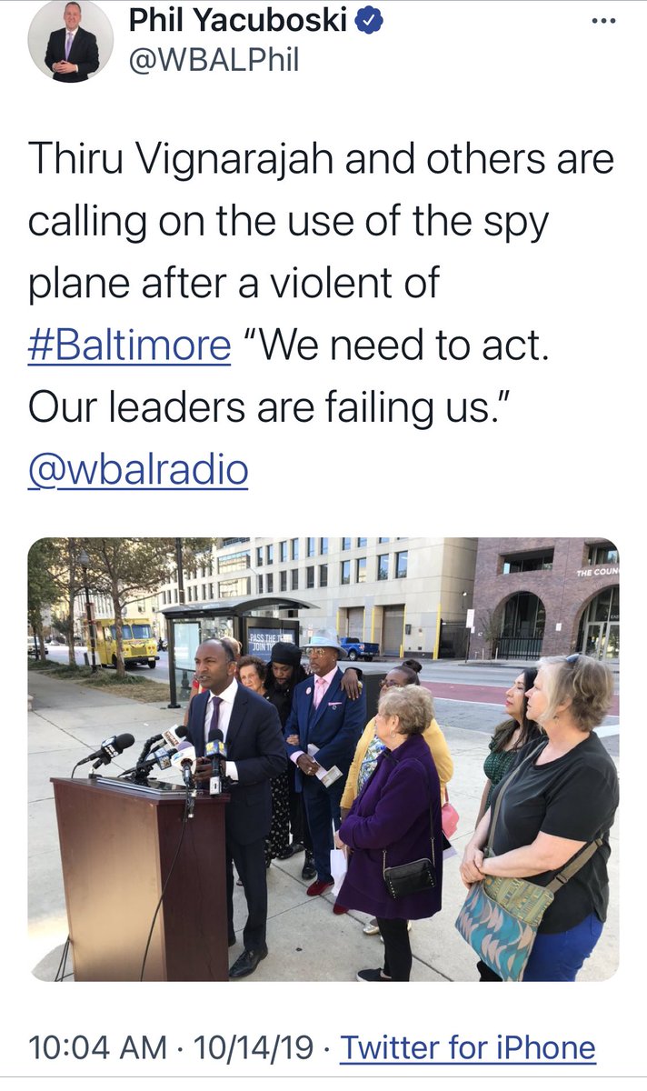 Maryland campaign finance filings show that in 2019 during the Baltimore mayoral race  @McNuttRoss contributed the max limit under state law to unsuccessful mayoral candidate  @thiru4baltimore who publicly supported McNutt’s spy plane program. $6,000 worth of influence.