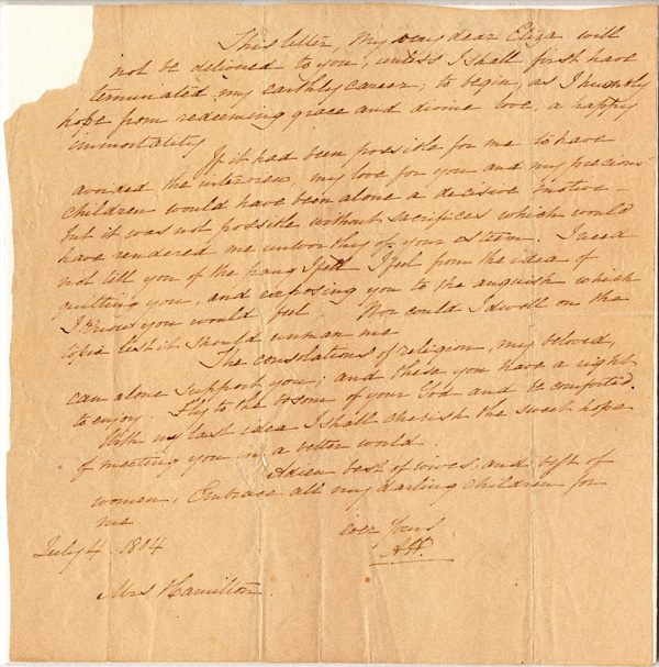 columbialib's tweet photo. #HappyBirthday to American statesman Alexander #Hamilton! The Founding Father, who attended @CC_Columbia (formerly King's College) from 1774-76, penned a letter to beloved wife, Eliza, before his fatal duel with Aaron Burr in 1804. A manuscript copy is now held in our #RBML. https://t.co/MtNZr97hi8