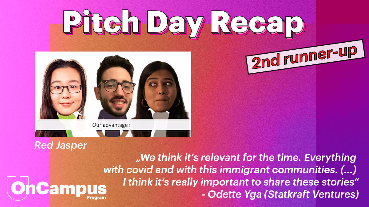 Meet our 2nd runner-up! Red Jasper about their idea: „Creating a plattform for BIPoC small food companies. Seeing the person behind the restaurant, the family behind the cafe and the story behind the food.“
Odette Yga (judge) thinks it's relevant for the time. #support #BIPOC