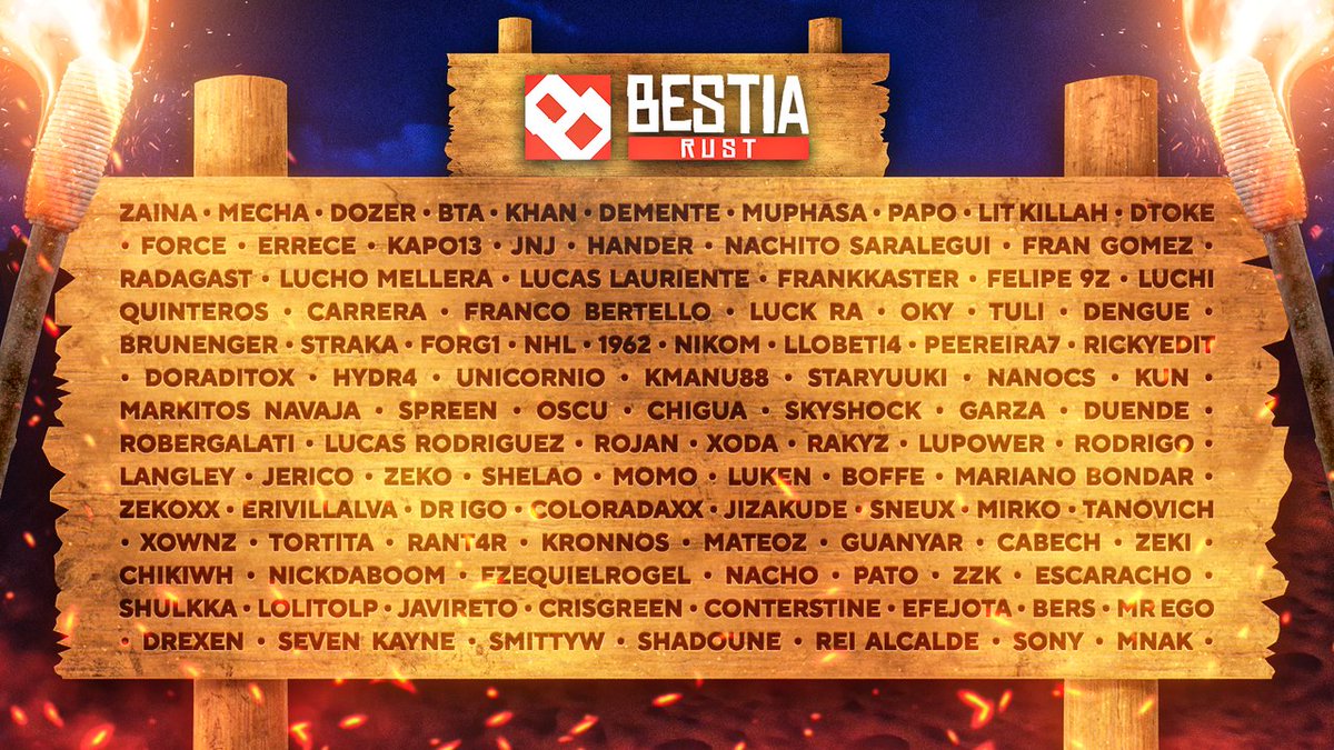 PapoMcArg's tweet photo. Confirmad@s hasta el momento en Bestia Rust (faltan +) : https://t.co/BSS8azhkJR
