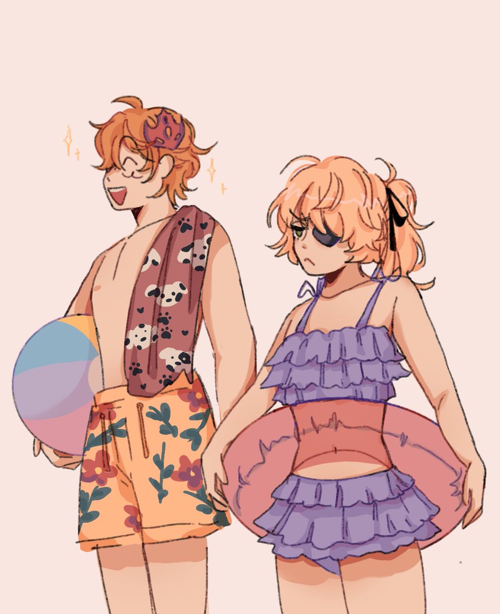 tacopanaco's tweet image. drew my little silly mains spending some hot summer day swimming in the lake bc ive had enough of winter #GenshinImpact #原神 #childe #fischl