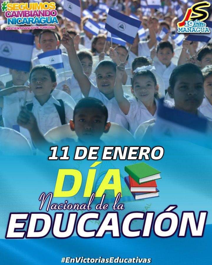 #11enero  #SeguimosCambiandoNicaragua
#ENVICTORIAEDUCATIVA 

14 años de Restitución de derechos de los jóvenes, los niños de cada uno de los estudiantes en Nicaragua. Viva el FSLN