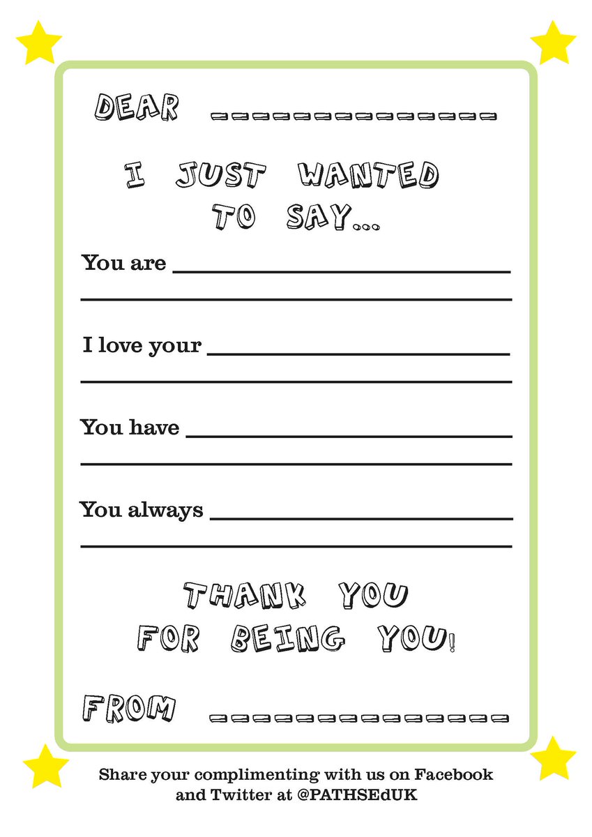 ⭐️Wednesday Problem Solvers⭐️

🥰 For National Compliment day on Sunday we might not be able to see people we love or show them we care about them in person. What other ways could we use? 🥰 

Can you send one of our special compliment cards to someone you care about?