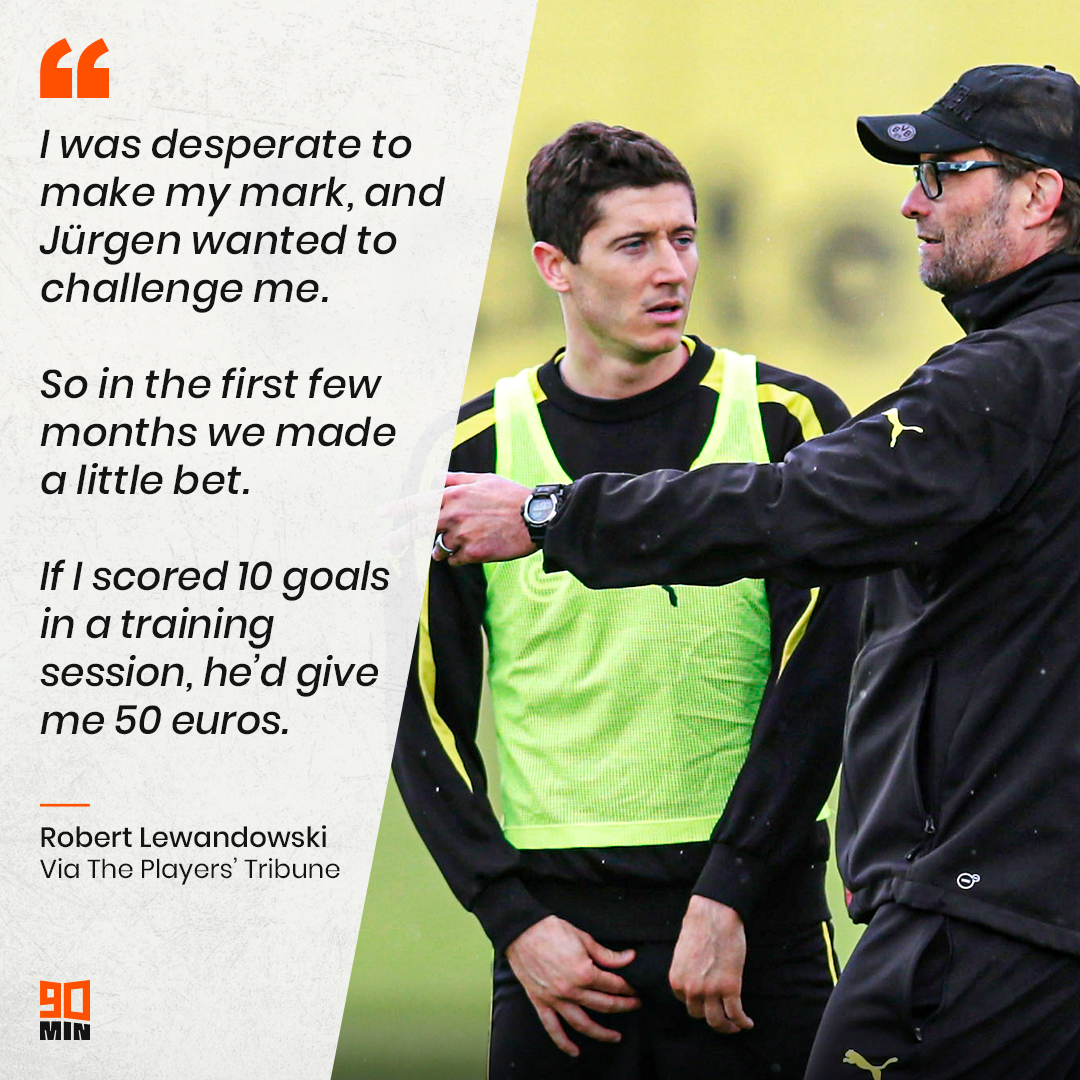 SI_FootballClub's tweet photo. Jürgen Klopp was more than a manager for Robert Lewandowski...

He helped pay his way to the top! 🙌😂 https://t.co/BUZFGMWIoI