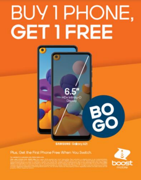 BoostMichigan's tweet image. Buy One Get One (BOGO) Promotion on

Samsung Galaxy A21 Continues!!! HURRY DON'T MISS THIS PROMOTION!!! 🏃‍♀️🏃‍♀️🏃‍♂️🏃‍♂️

Extended through 2/8/21 

👇👇👇👇👇👇👇👇👇👇👇👇👇