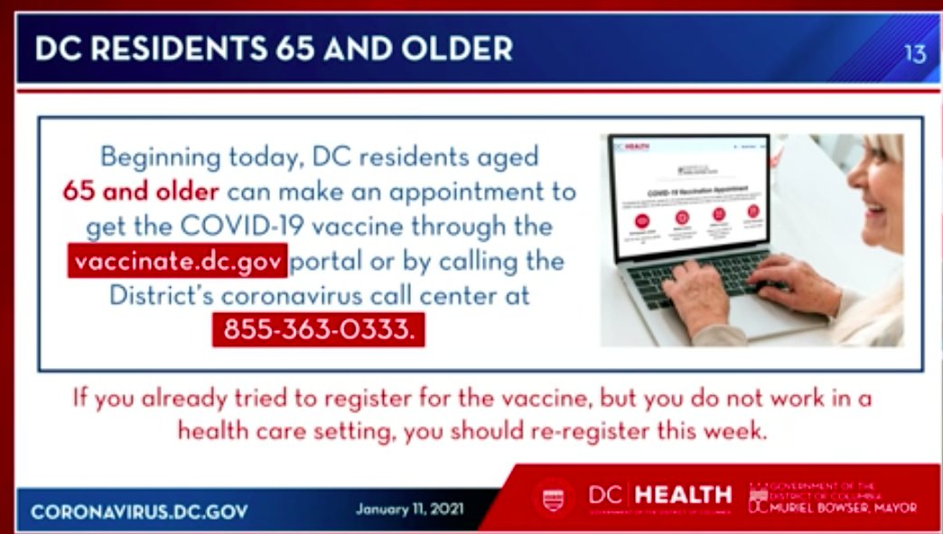 Breaking: DC residents 65 and older can now make an appointment to get the Covid-19 vaccine