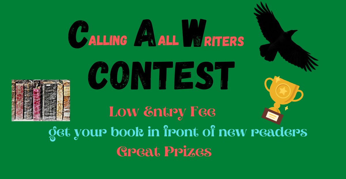 Alicia_Dean_'s tweet photo. Want something to CROW about? Enter your #Fiction short story or novel in our Calling All Writers (CAW) Contest. Now open for entries and judges!!
#WritingContest #FictionWritingContest #AmWriting #Luv2Read #Winning #AHAgrp https://t.co/qjQlRySyDE https://t.co/AGI5HjLhK6