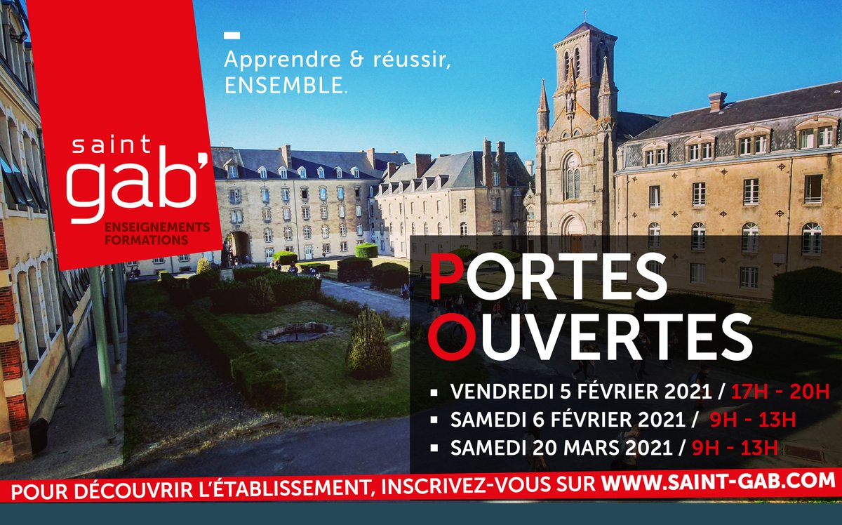 EcoleSaintGab's tweet photo. #PORTESOUVERTES 2021 👉 Venez découvrir l'établissement et nos formations en vous inscrivant par ici : https://t.co/doe7Ineufe
#collège #lycée #enseignementsup #cfp #ufa https://t.co/LkkouR8Z26